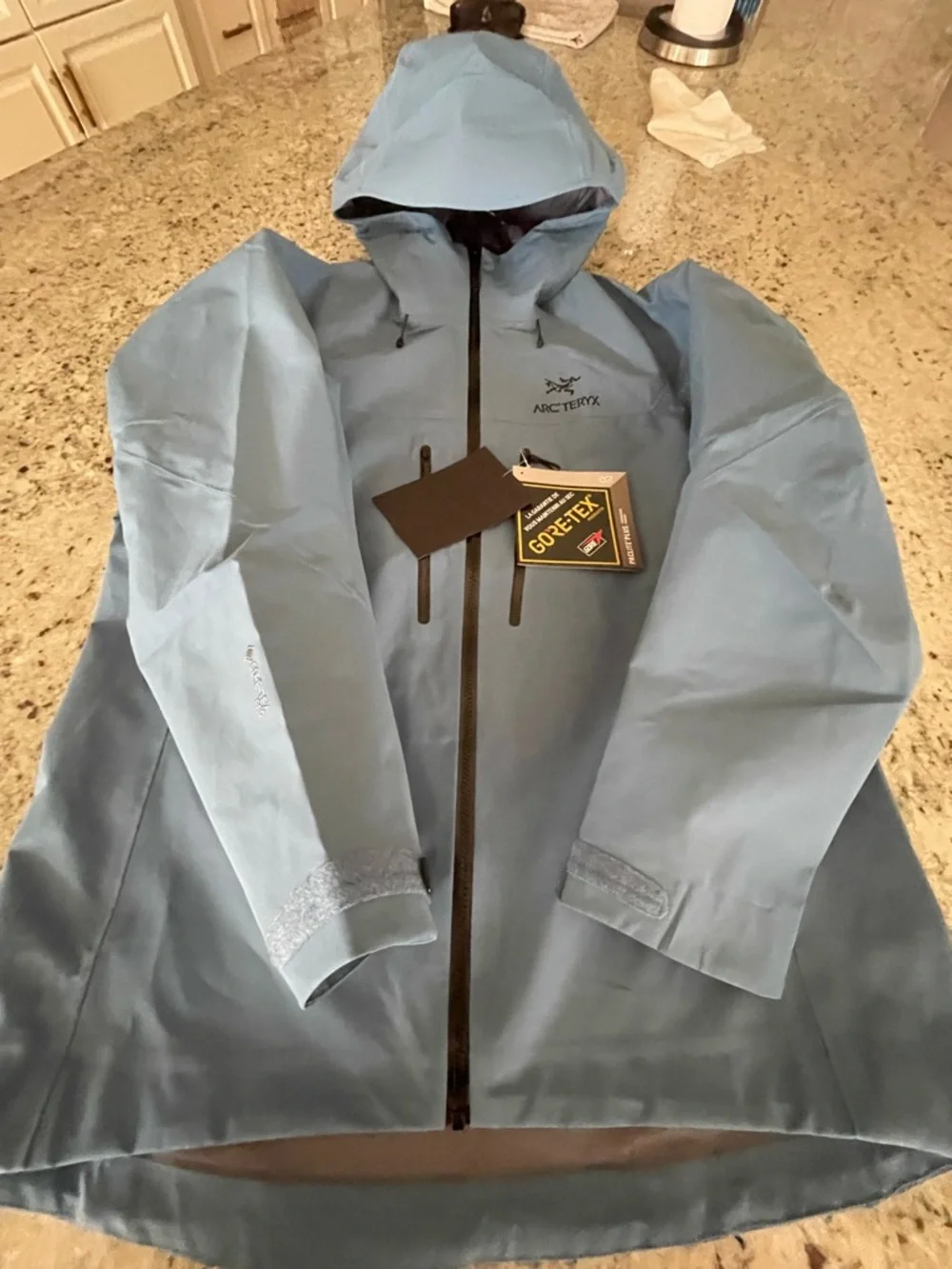 ARCTERYX GORETEX PRO PARKA SHELL NEW MENS XXL PTP 26 HEM 32 ARC BLUE RET $799 - Picture 3 of 14